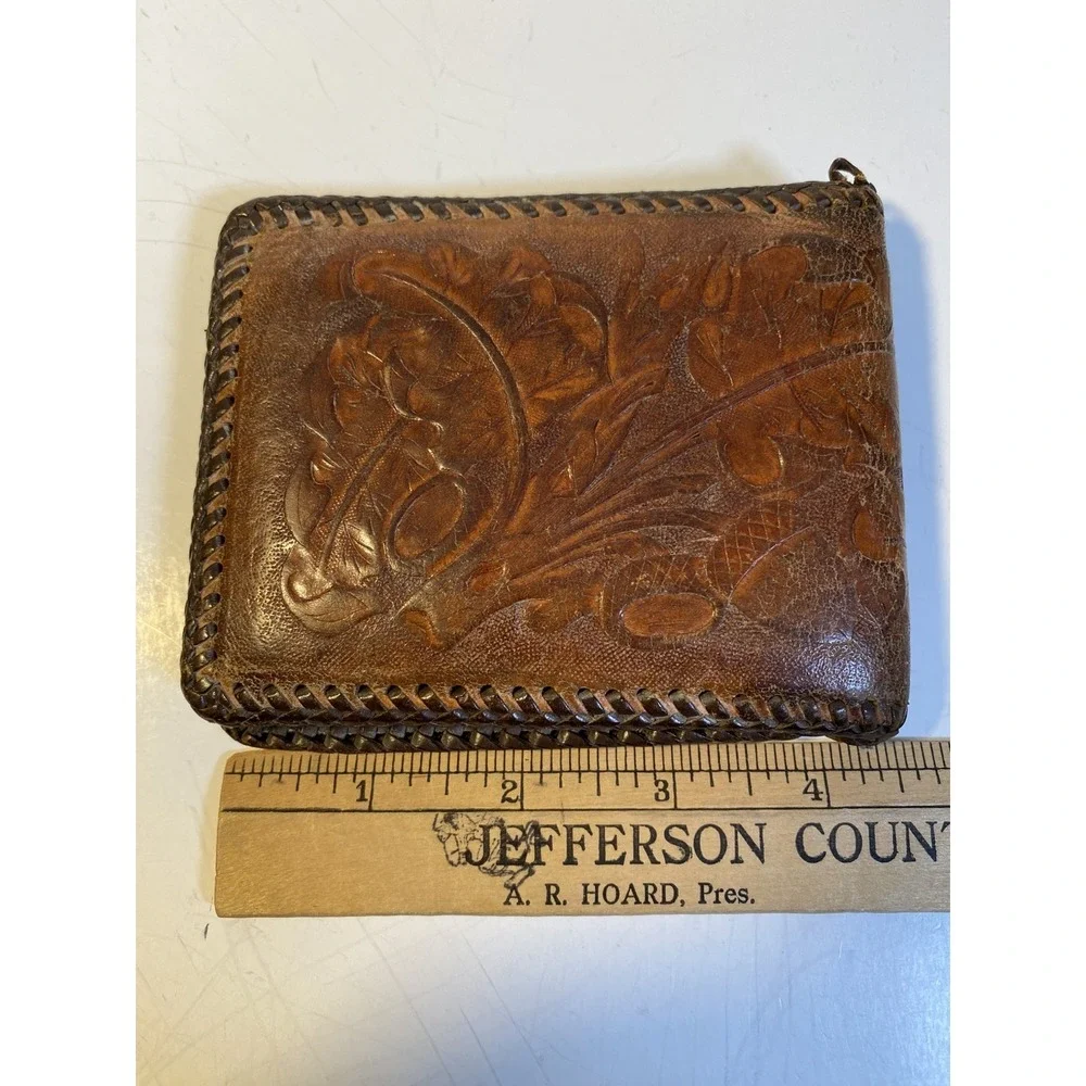 Hand Tooled Genuine Leather Bifold Wallet Leather Men Wallet